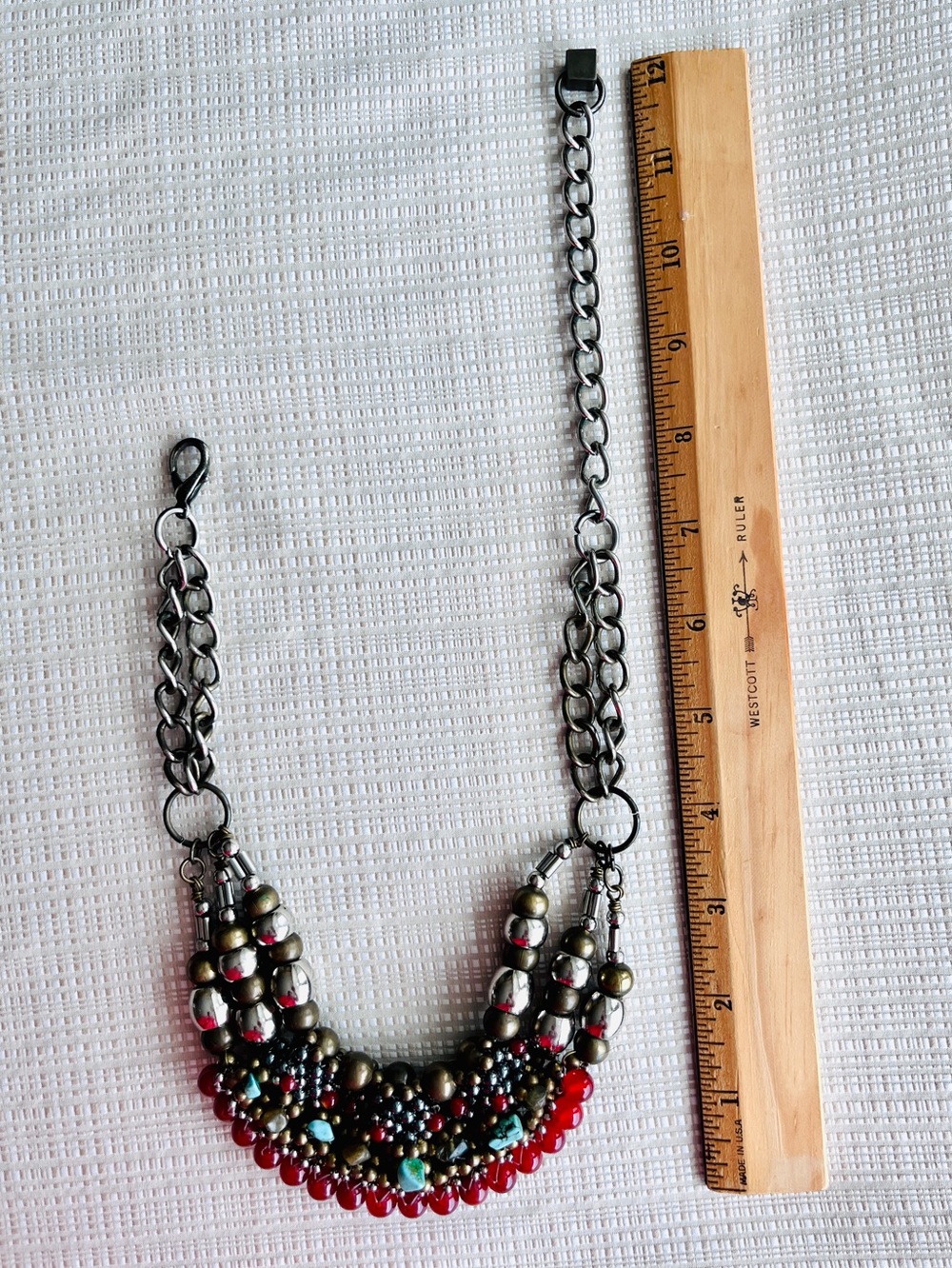 Vintage Anthropologie Pam Hiran Bold Statement Necklace Boho Etruscan Revival - Picture 13 of 15